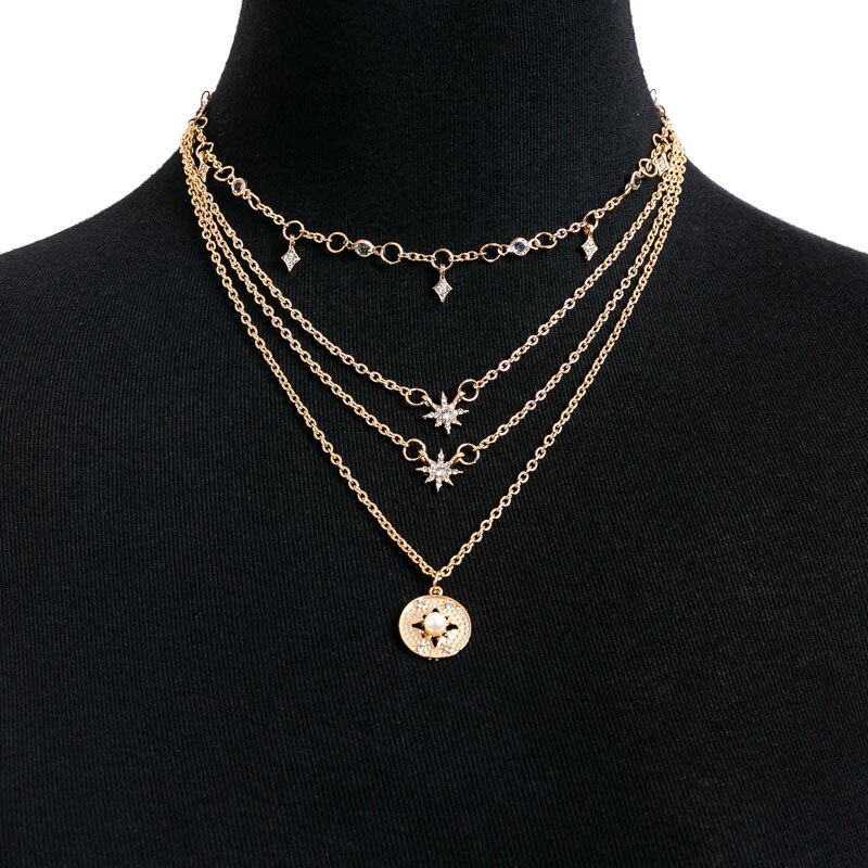 Gold Star Necklace 19071010