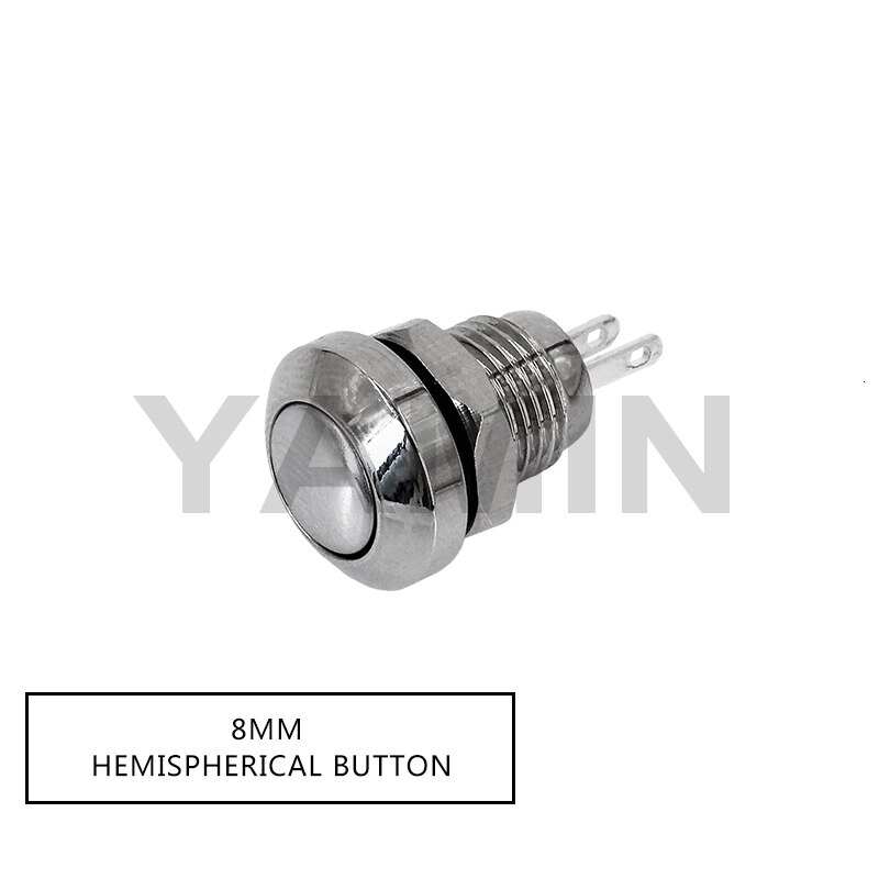 8mm Metall drücken Taste Schalter 2/4 Stifte zurücksetzen/momentan sperren Rast Wasserdichte Schließer Ultra Kleine Miniatur Tasten: zurücksetzen (Ball Form)