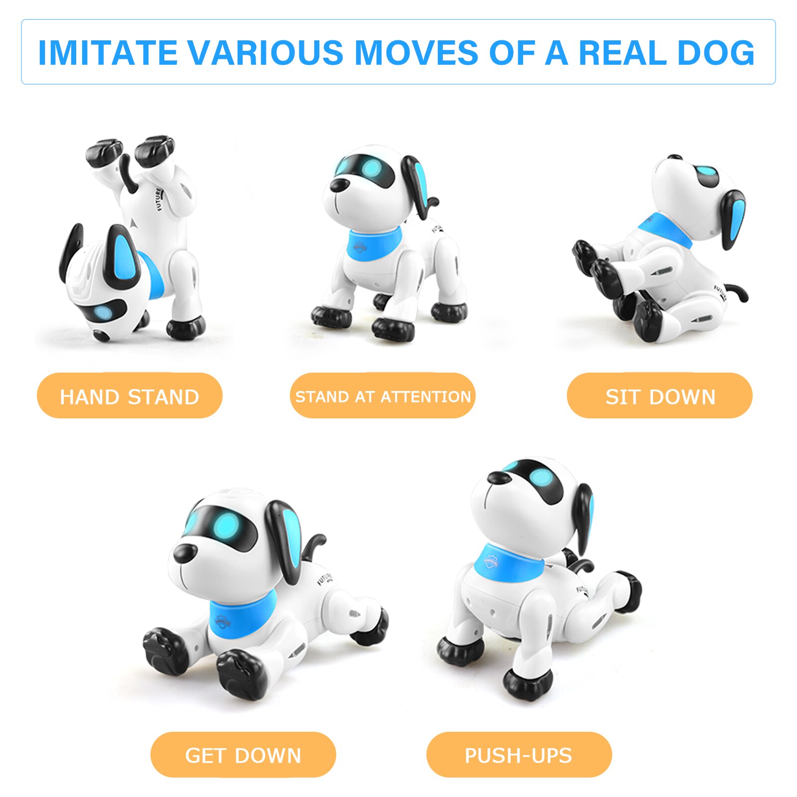 Le Neng K21 Elektronische Robot Hond Stunt Hond Afstandsbediening Robot Hond Speelgoed Voice Control Programmeerbare Touch-Gevoel Muziek dansen Speelgoed