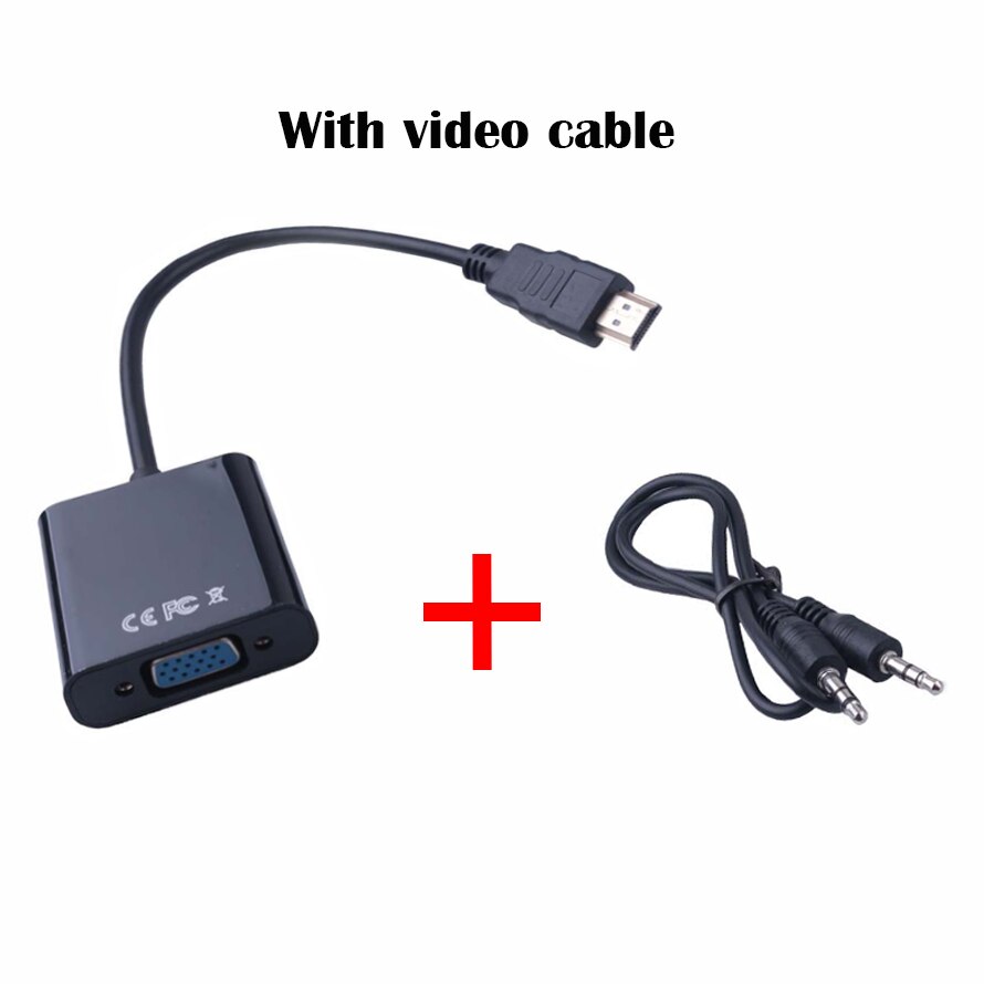 HDMI Male to VGA Female adapter with aduio cable HDMI splitter to VGA converter Digital Analog HD 1080p For PC Laptop Tablet: B-Video Cable