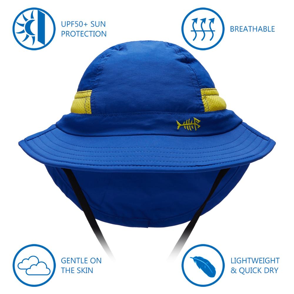 Bassdash UPF 50+ Kids Sun Hat with Wide Brim Neck Flap Mesh Vent for Boys Girls