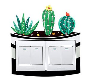 3D Big Switch Cover Room Decor Silicone Light Button Sticker On-off Switch Sticker Luminous Switch Outlet Double Swatches: Purple