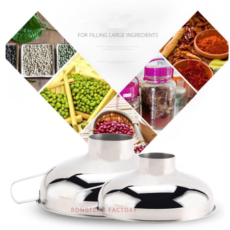 Wide Mouth Funnel With Handle Canning Jars Funnel Variety Liquid Stainless Steel Funnel Oil Funnel Liquid Kitchen Tool