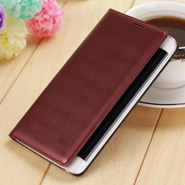 Lederen Portemonnee Flip Cover Batterij Behuizing Case Bescherm Skin Shell Met Kaarthouder Holster Voor Samsung Galaxy Note Edge N9150: wine red