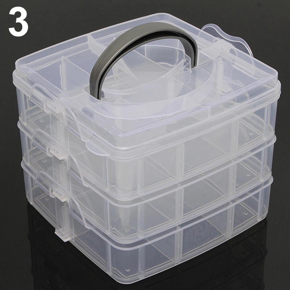3 lag 18 rum gennemsigtig opbevaringsboks beholder smykker perle organizer etui øreringe halskæde opbevaring organizer