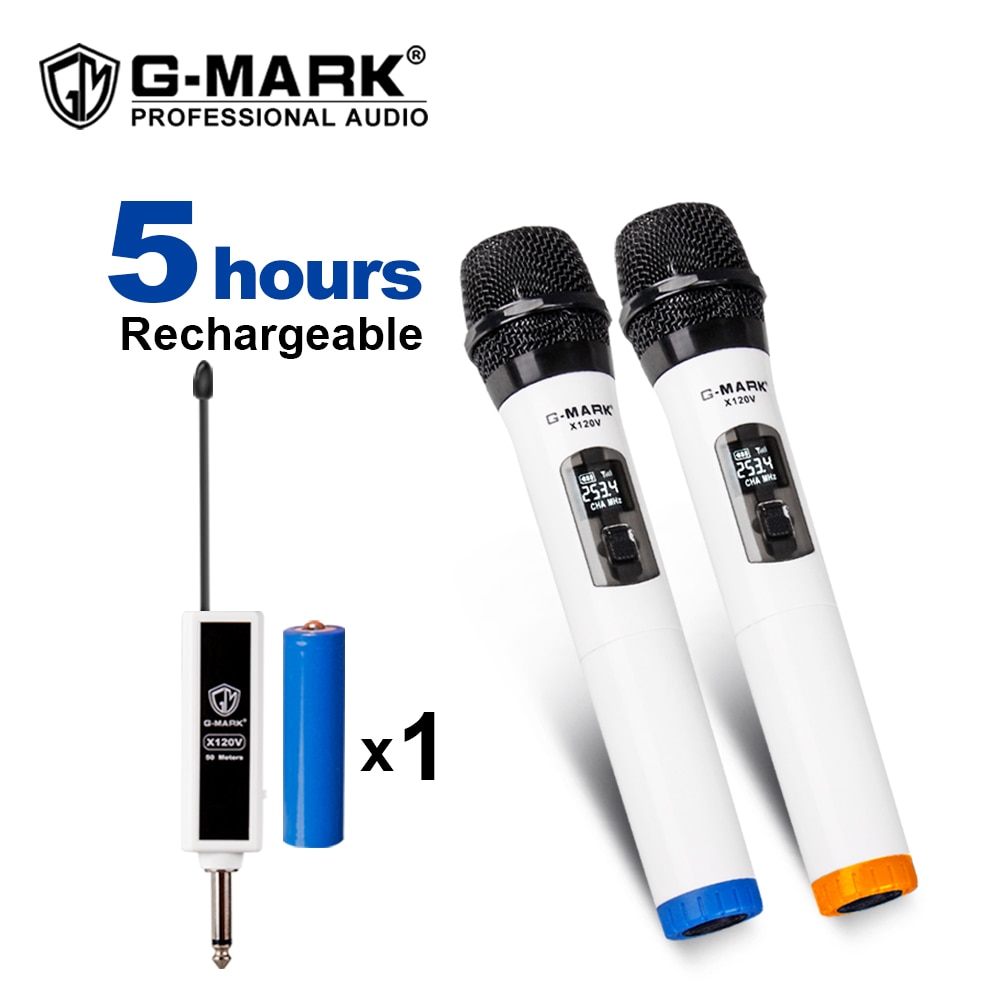 Micrófono inalámbrico G-MARK X120V, dispositivo de grabación para Karaoke, portátil y recargable, fácil de usar