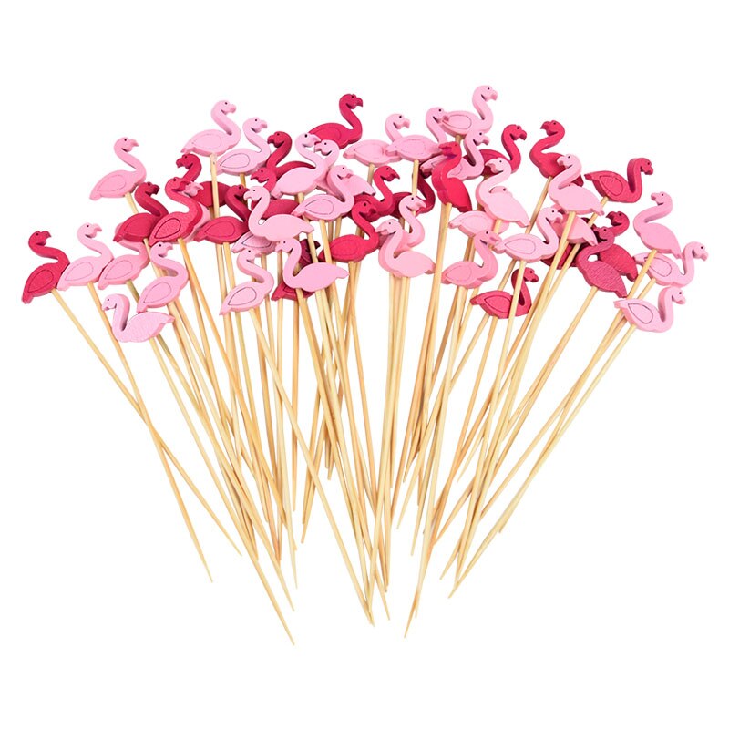 100 st flamingo mat plockar hawaii fest cupcake frukt gaffel tårta dessert cocktail tandpetare bar sommar födelsedag bröllop tillbehör: Flamingo