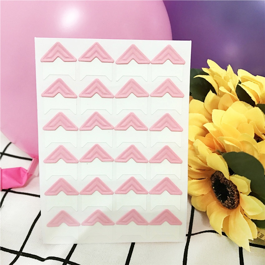 120 stks/partij (5 vellen) DIY Snoep kleuren Vintage Hoek kraftpapier Stickers voor Fotoalbums Frame Decoratie Scrapbooking: Roze