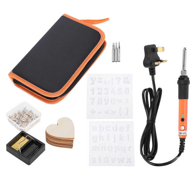 Embosser embossing machine Electric Soldering Iron Set Wood Burning Pen Engraving Carving Pyrography Tool 60W sublimation: Style2