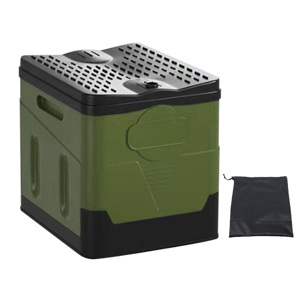 Outdoor Toilet Draagbare Outdoor Camping Opvouwbare Toilet Sterk Dragende Herbruikbare Prullenbak Voor Tour Noodhulp Zelfrijdende Reizen: orange