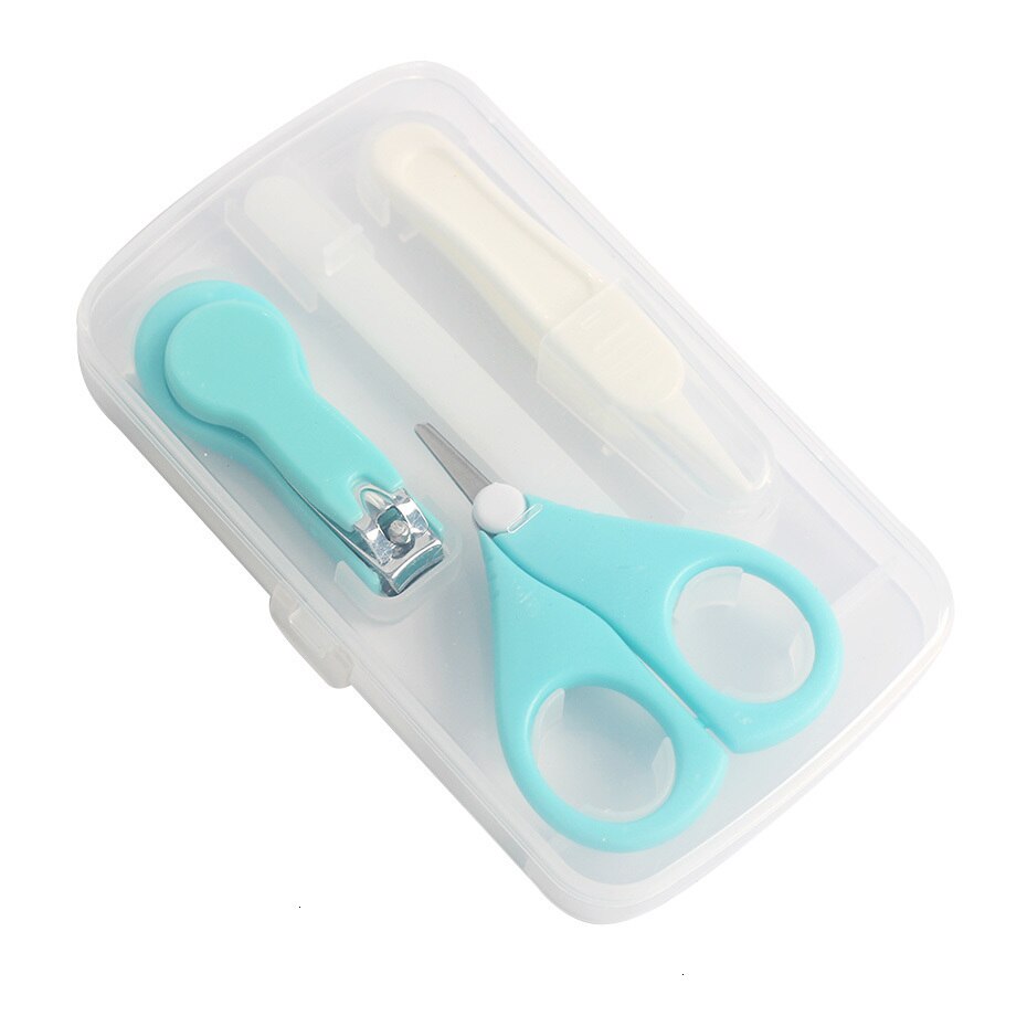 Tijeras de uñas para bebé, juego de combinación de lima de uñas de cuatro piezas, cortauñas de seguridad para bebé: Rosa