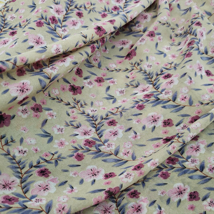 Chiffon Fabric for Dress ON Floral Sewing Craft Material