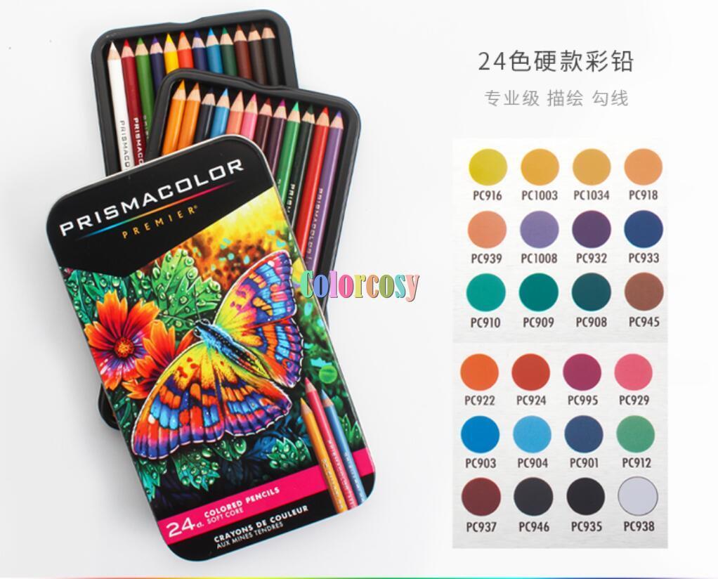 Prismacolor Pencil 150 132 Premier Soft Set Coloured Genuine Assorted Colors ,Perak Horse Oily Color Drawing Pencils Box: 24 color