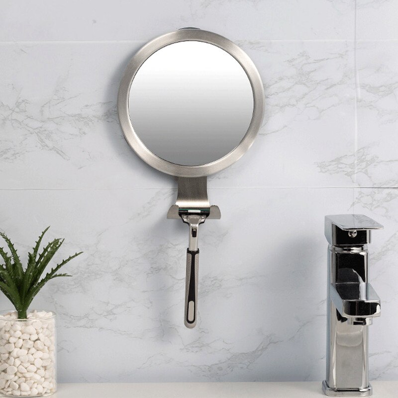 Badeværelse anti-tåge spejl kraftfuld sugekop bad brusebad spejle vægmonteret make up mand barberspejl med barbermaskine holder