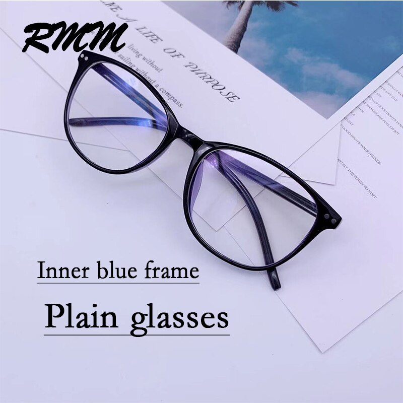 RMM Retro Square round Frame Plain Glasses Anti blue light glasses Women&Men Optical Spectacle Glasses Myopia Eyeglasses Frames: 7