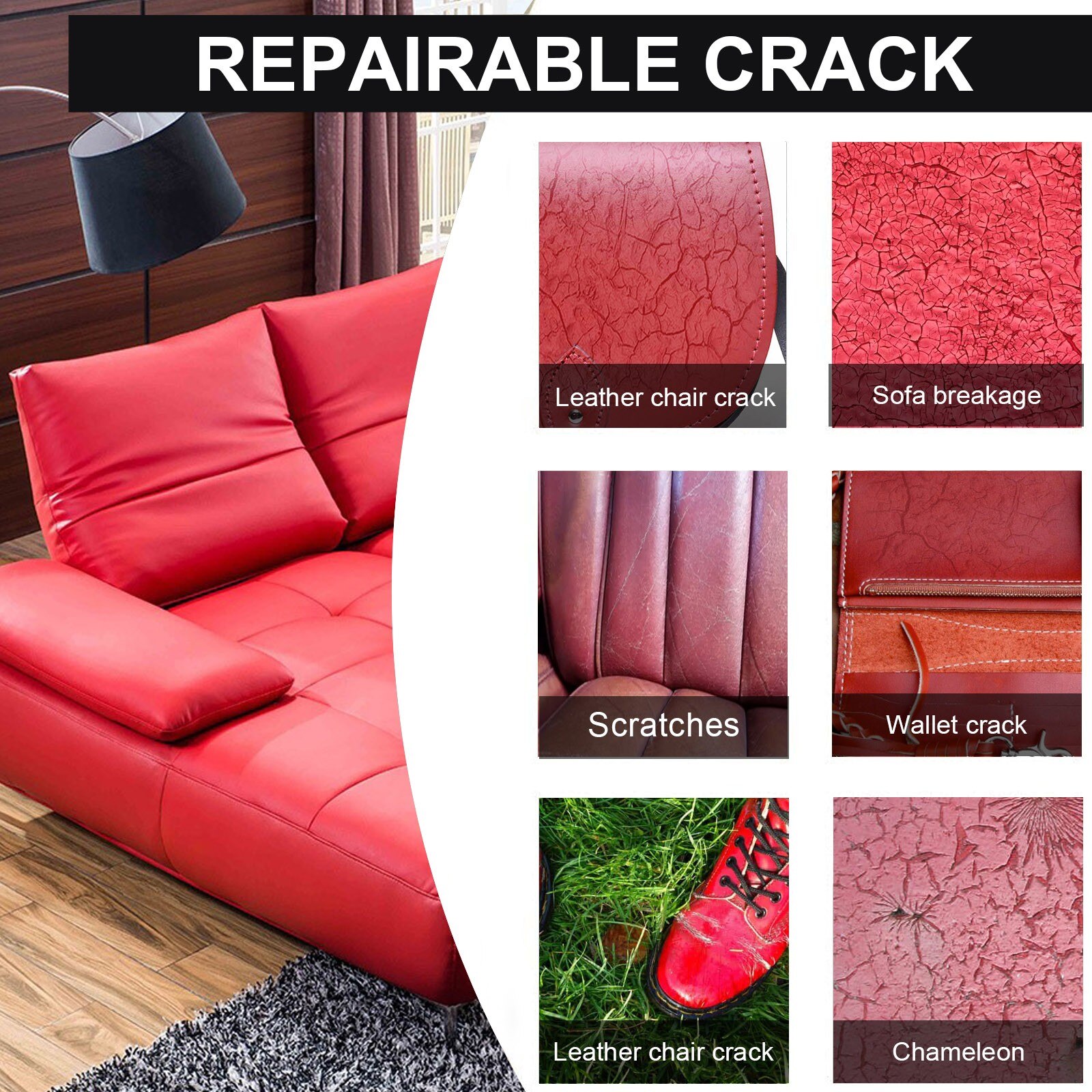 Black Leather And Vinyl Repair Kit Furniture Couch Car Seats Sofa Jacket Shoes Cleaner Skin Repair Paint #PY10