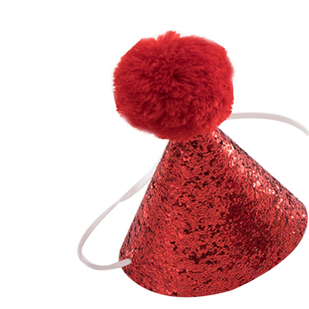 Kæledyr hund kat hvalpekrave bowknot hat justerbar paillet til jul fødselsdagsfest  js23: Rød hat