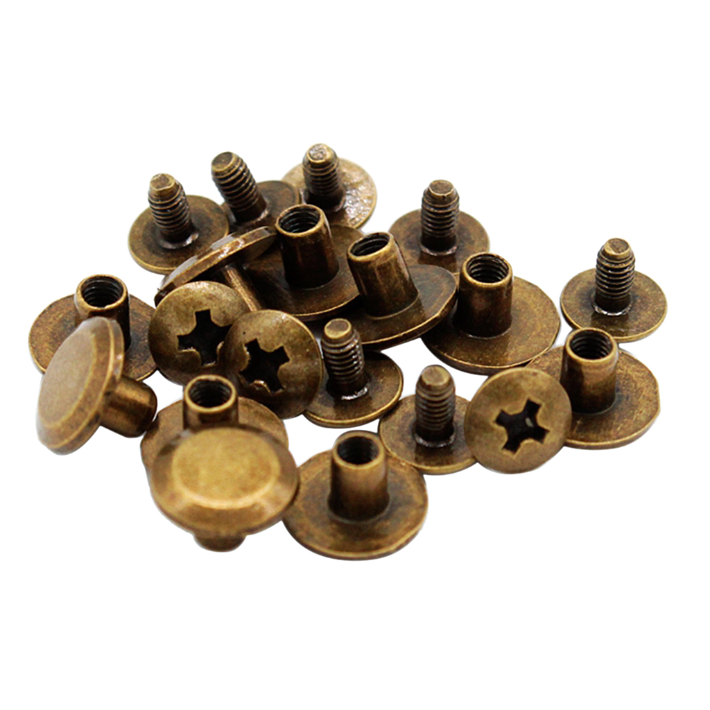 Tornillos de tuerca para cinturón de cuero, 10x5mm, para conectar el libro, papel, cinturón, 10 Uds.