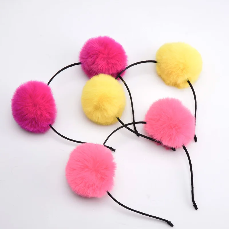 Schattige pomponbal oortjes pluizige balletjes leuke haarband haarband mooie haaraccessoires
