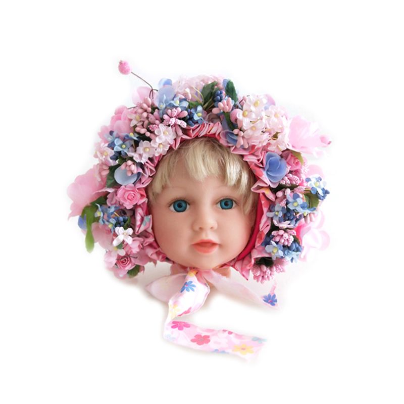 Flowers Florals Hat Newborn Baby Photography Props Handmade Colorful Bonnet Hat: 3