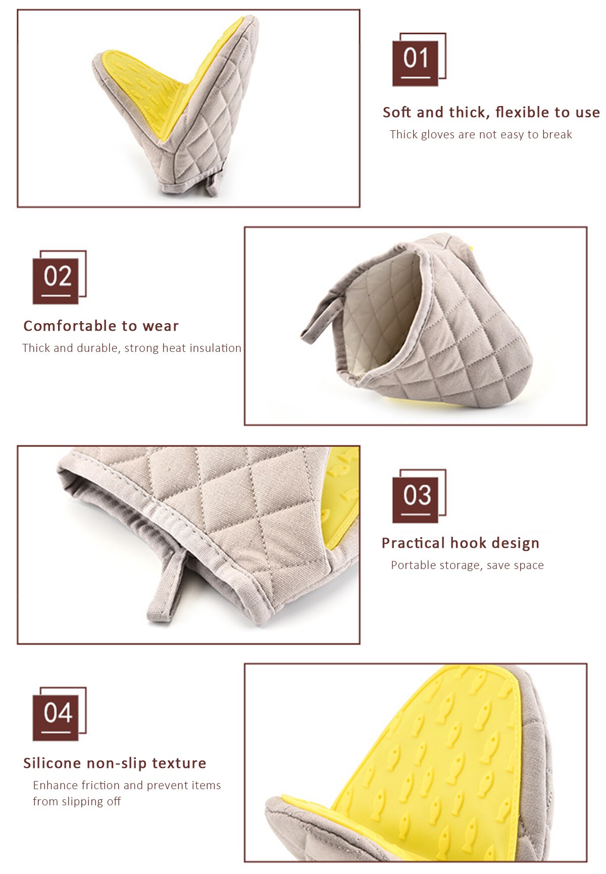 1 Piece Silicone Anti Scald Gloves Oven Clip for Kitchen Tray Dish Bowl Holder Baking Insulation Hand Mitts перчатки для кухни