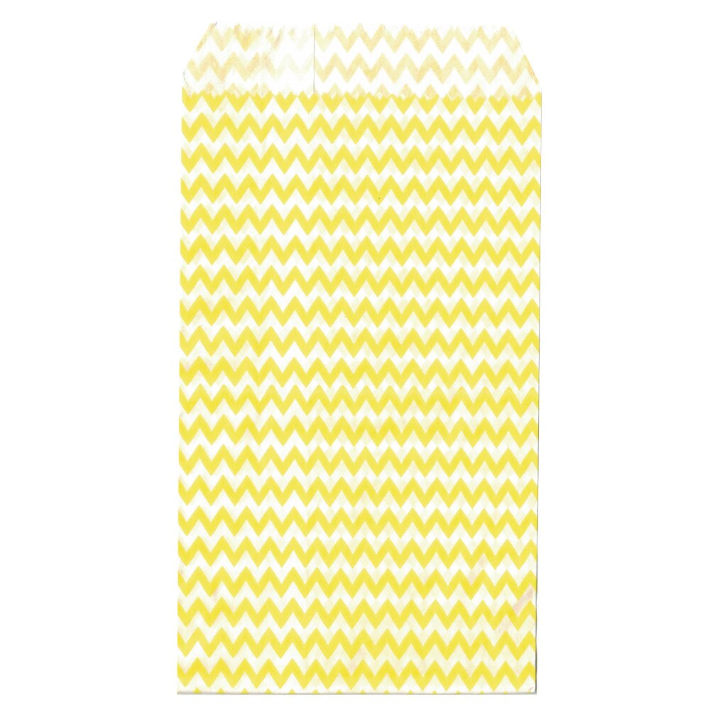 Mini Chevron Kraft Papieren Zakken, Bruiloft Uitnodiging Wenskaarten Papier Bag 25 Stks/partij: YELLOW