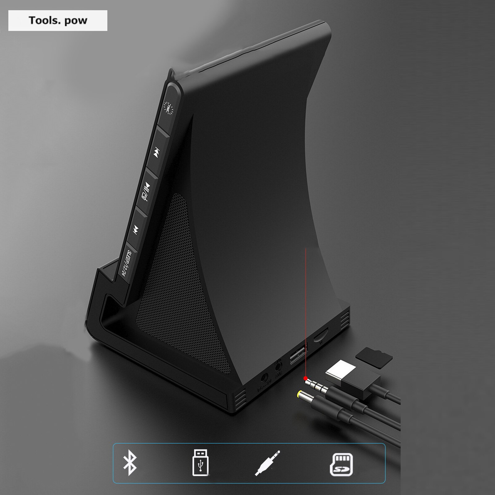 Wireless Charging Alarm Clock with FM Radio,Bluetooth Speaker with USB Charger Port,Bedroom/Child Electric Clock Support TF Card