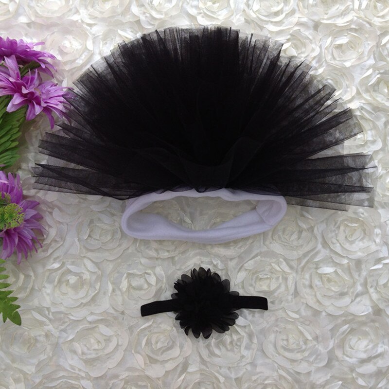 0-3 m tutu rok baby is 12 soorten kleur van een buste van nepotisme hoofdtooi bloem mode creatieve fotografie kleding pictures: Black