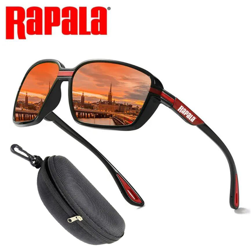 Original Rapala Fishing Glasses Outdoor Mountaineering Anti-ultraviolet Classic Polarized Sunglasses Riding Driving Sunglasses: Red