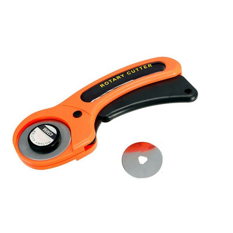Cortadores redondos de 45mm, máquina de corte de guía de tela giratoria para coser, edredones, herramienta de artesanía de tela naranja: Cutter with 1 blades