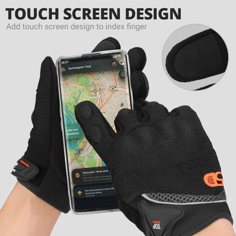 Vollfinger-Motorradhandschuhe, Touchscreen, Moto-Cross, atmungsaktiv, Rennhandschuhe, Motorrad, Fahrrad, Radfahren, Reiten, Schutzhandschuh