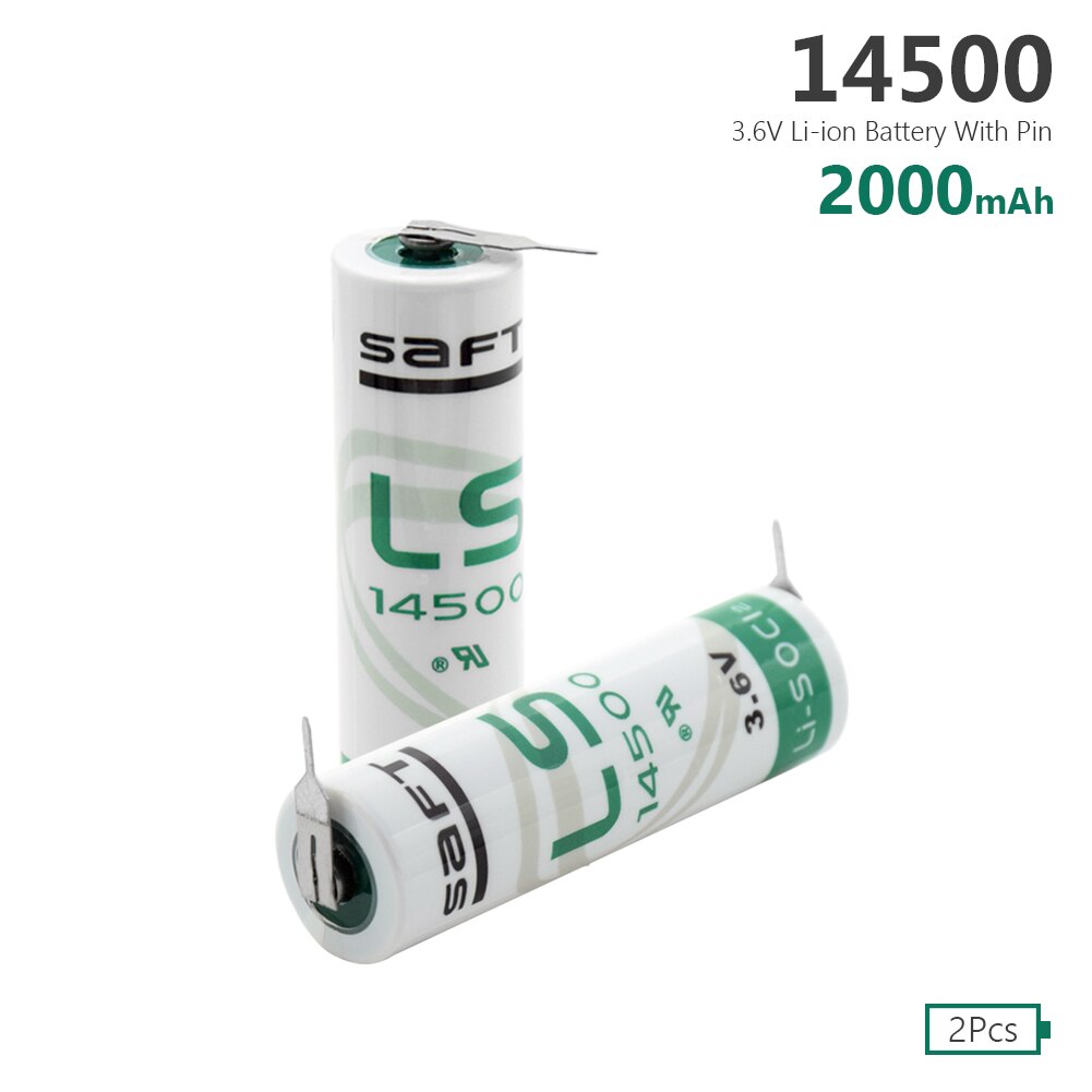 2pcs 14500 Battery For LS14500 14500 AA 3.6V PLC industrial automation equipment CNC machine lithium battery with pins