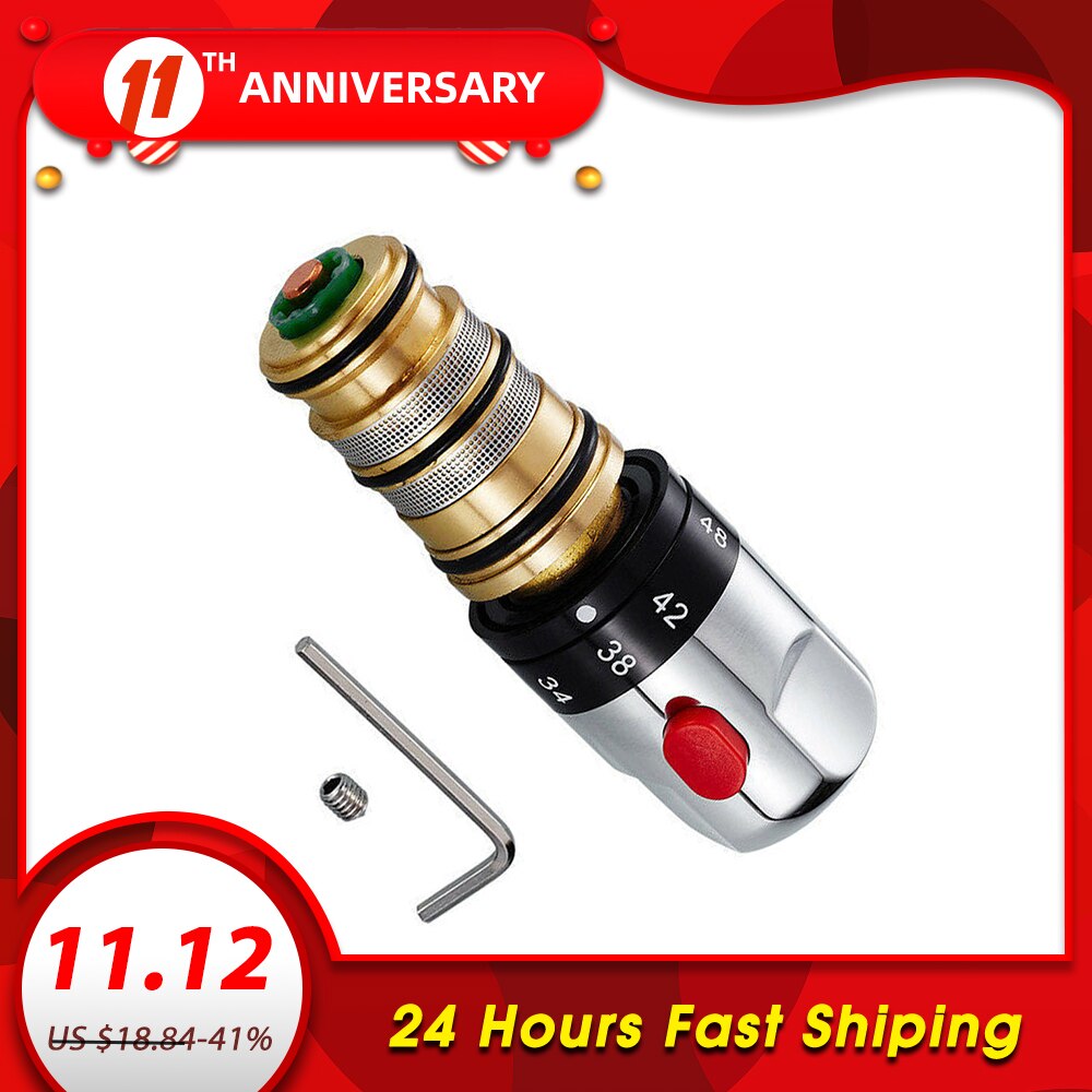 Brass Thermostatic Mixing Valve Temperature Control Ceramic Valve For Solar Water Heater Valve Parts Ceramic Cartridge Shower