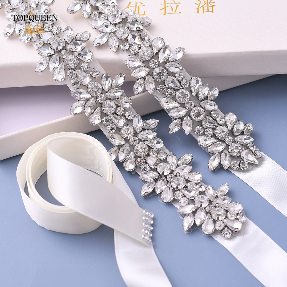 Topqueen s269 faixas de cristal de strass femininas dama de honra festa à noite cinto vestidos de noiva acessórios cintura cintos nupciais