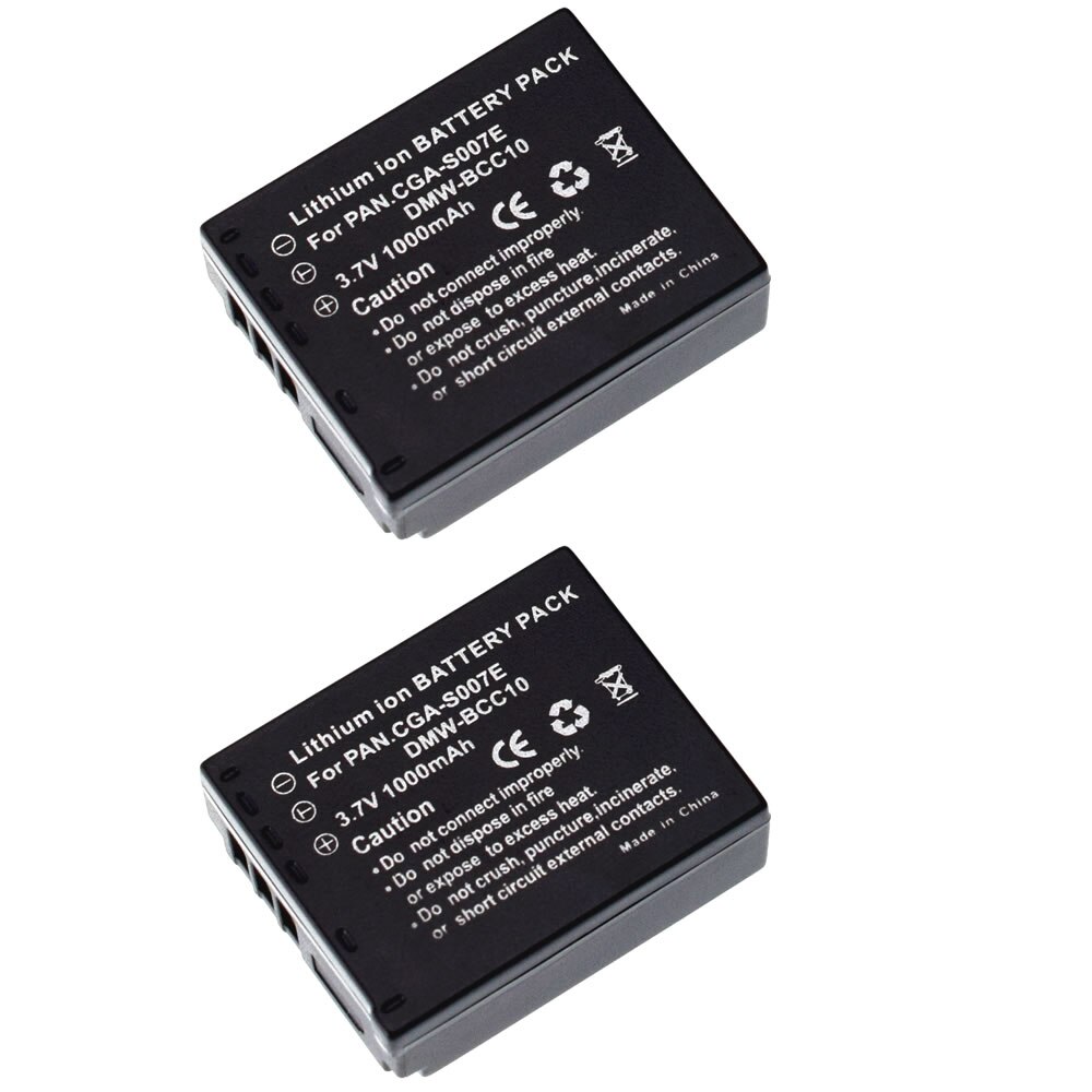 2 Batterij Voor Panasonic Lumix Tz DMC-TZ3 TZ5 TZ4 CGA-S007 S007E S007A/1B: 2 battery