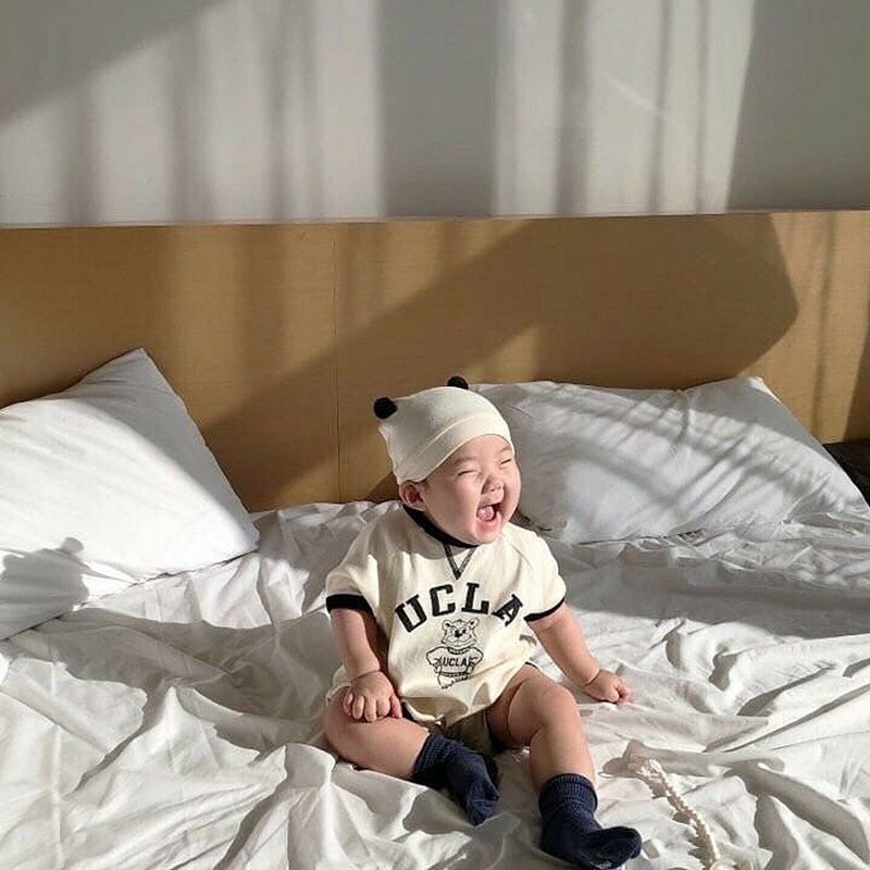 Milancel Zomer Baby Kleding Brief Afdrukken Baby Meisjes Bodysuits Katoen Peuter Jongens Een Stuk Met Hoed