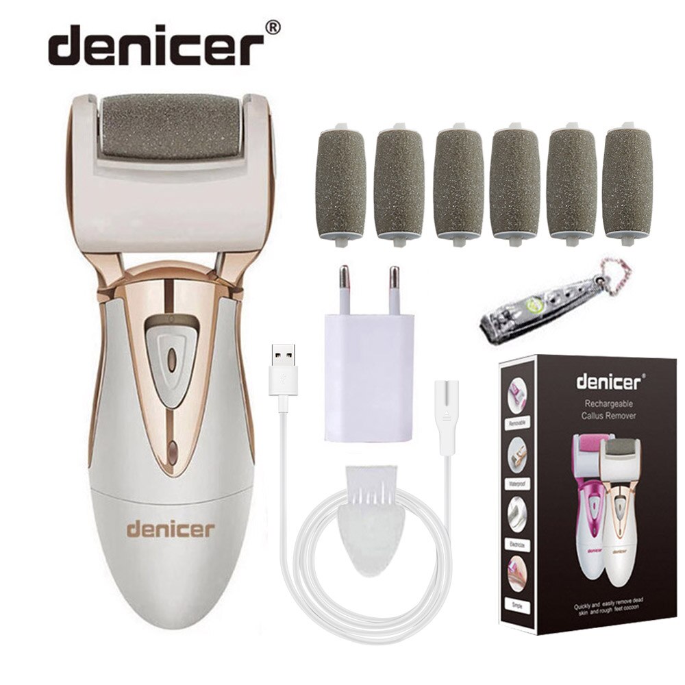 Rechargeable Pedicure Machine Health Foot Care Pedicura Tools Electric denicer Pedicure Foot File for Heel Callus Remover: 7 Heads-EU