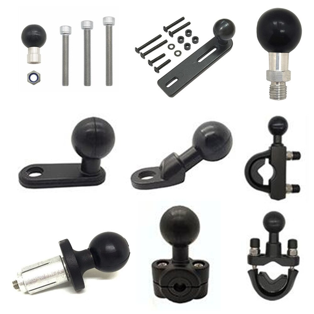 Jadkinsta Motorcycle Handlebar Brake Clutch Control Base Combo U Bolt Mount with 1 inch Rubber Ball Mount for Gopro Cam