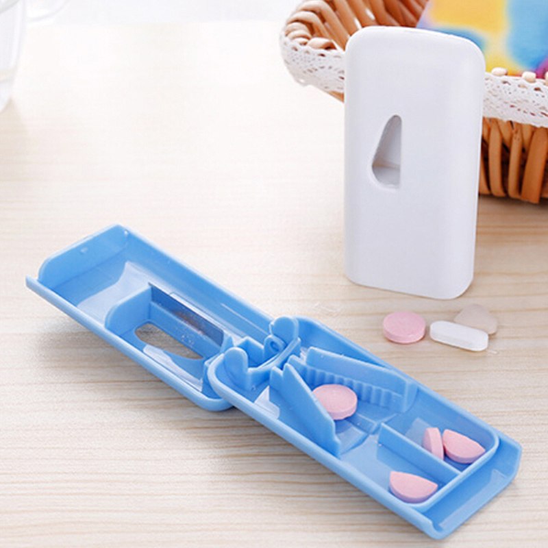 8.2*4*1.7cm Tablet Pill Cutter Splitter Medicine Storage Splitters Cut Slicer Home Portable Pill Cases Dispenser Random