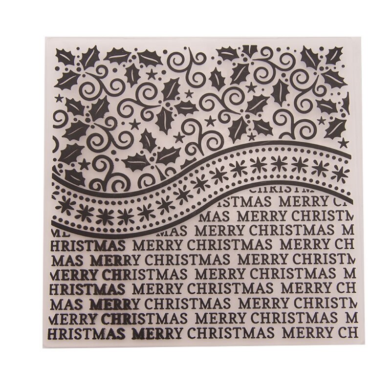 Plastic Embossing Folder Template for DIY Scrapbook Photo Album Card Christmas-S001