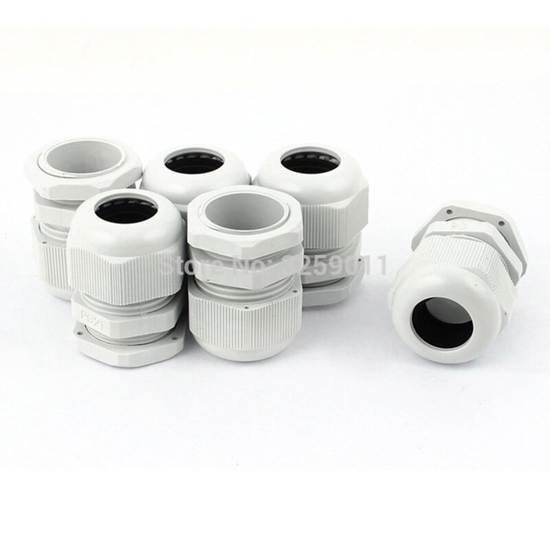 10PCS Cable Glands PG 21 Black White Waterproof Adjustable Nylon Connectors Joints With Gaskets 13-18mm For Electrical Appliance