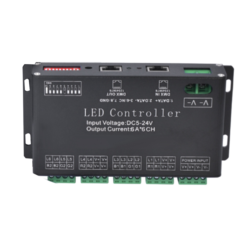 12 Channel DMX Decoder 60A DMX512 LED Controller PWM Dimmer Driver for RGB LED Strip and Module Light DC12V-24V
