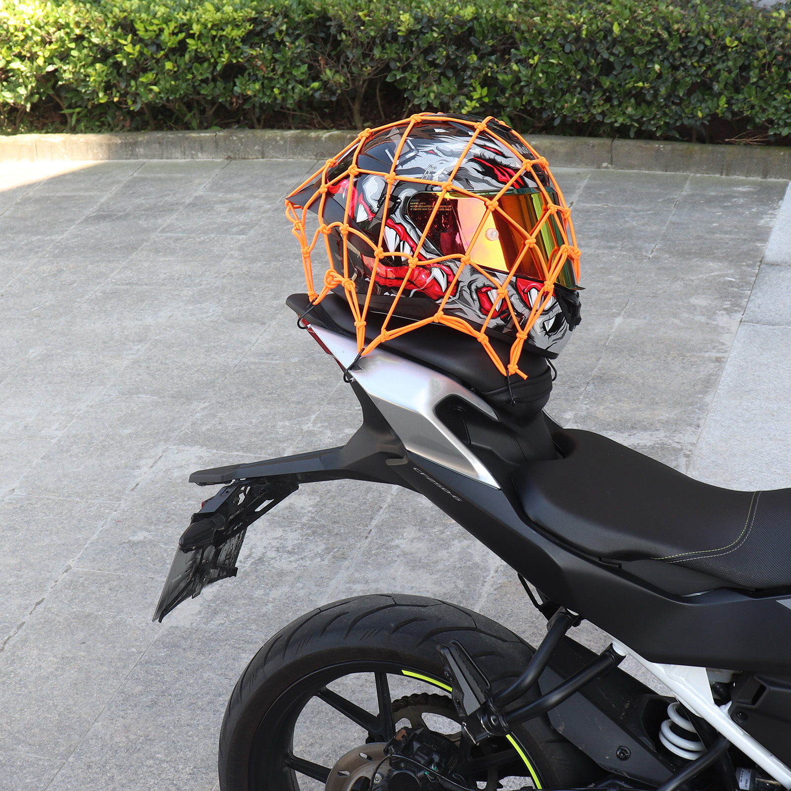Large Capacity Motorcycle Helmet Mesh Net Motorcycle Cargo Net Protective Gears Luggage Hooks Motorcycle Accessories Organizer