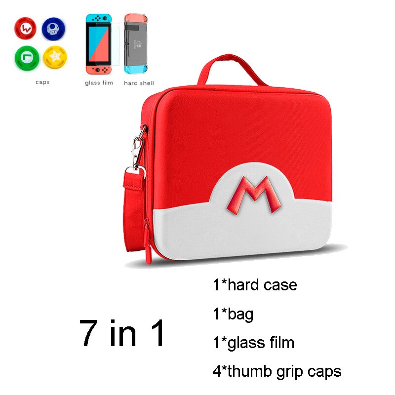 Travel Storage Bag for Nintendo Switch Waterproof Protective Hard Carrying Case Box for NS NX Nitendo Switch Console Accessories: B big 7 in 1