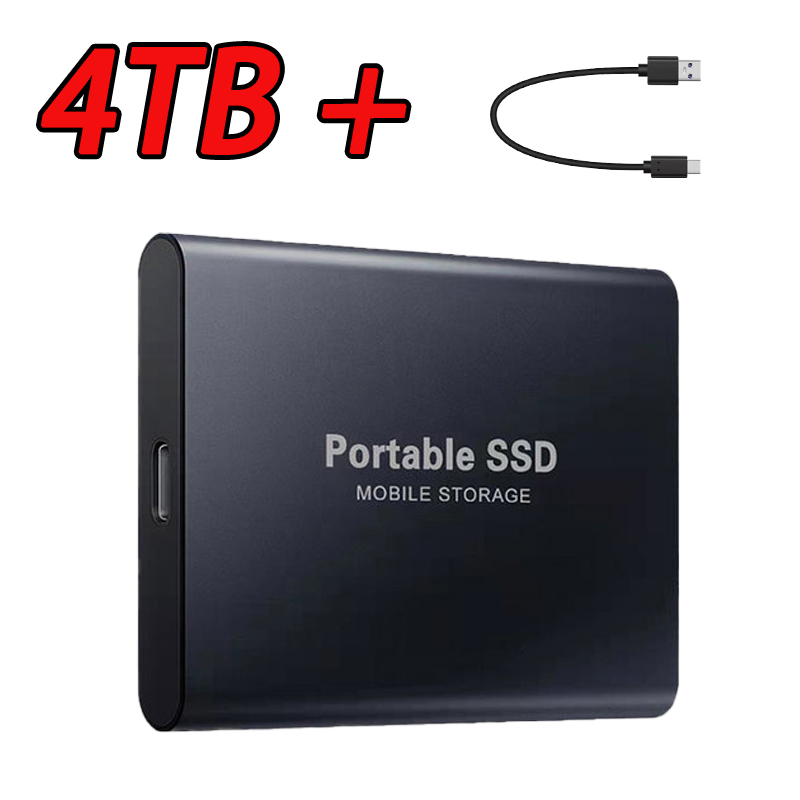Ekstern ssd bærbar solid state-drev 1tb 4tb ultrahurtig harddisk til bærbar mac pc stationær data backup lagring disk: Blå