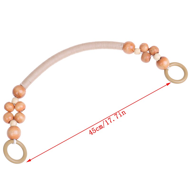 1PCS 46cm Holz Kunststoff Perle Seil Tasche Strap Griff für Handtasche DIY Ersatz Schulter Gürtel