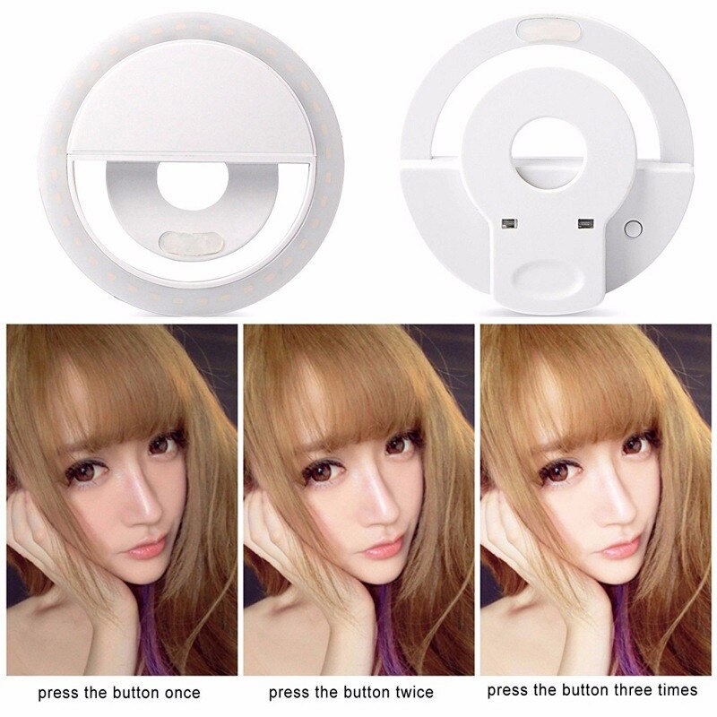 Selfie Ring Licht Mobiele Telefoon Clip Lens Licht Lamp 36 Led-lampen Usb Oplader Voor Foto Camera Goed Smartphone Schoonheid voor Xiaomi