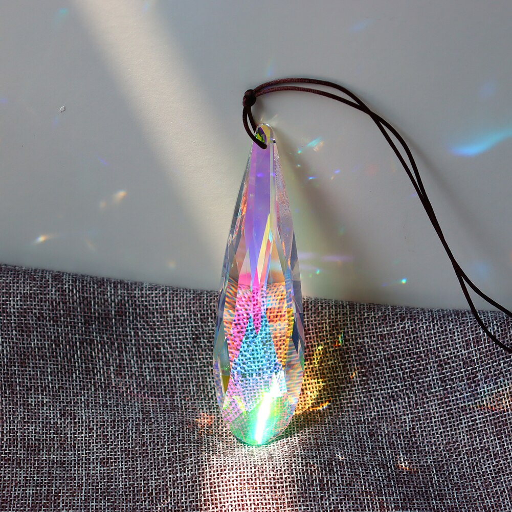 Crystal Windchimes Ornaments Heart Love Crystal Window Craft Outdoor Garden Hanging Pendant Wind Chimes Sun Catchers Decoration: 120mm Long grid