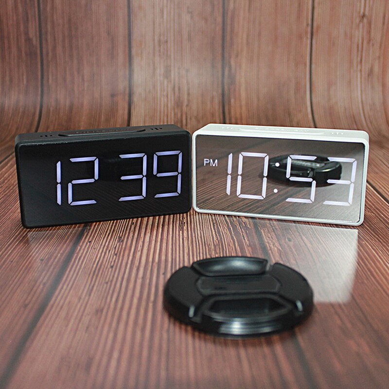 Horloge LED en bois numérique réveils bureau Table horloges électronique affichage de la température maison chambre chevet bureau décor