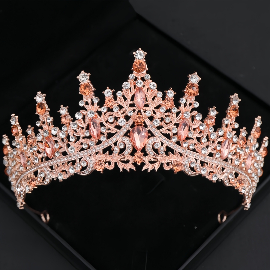 Barokke Kristallen Tiara's En Kronen Voor Vrouwen Strass Prom Diadeem Hoofdband Bruids Bruiloft Haaraccessoires Sieraden Kroon Tiara: Gerhodineerd
